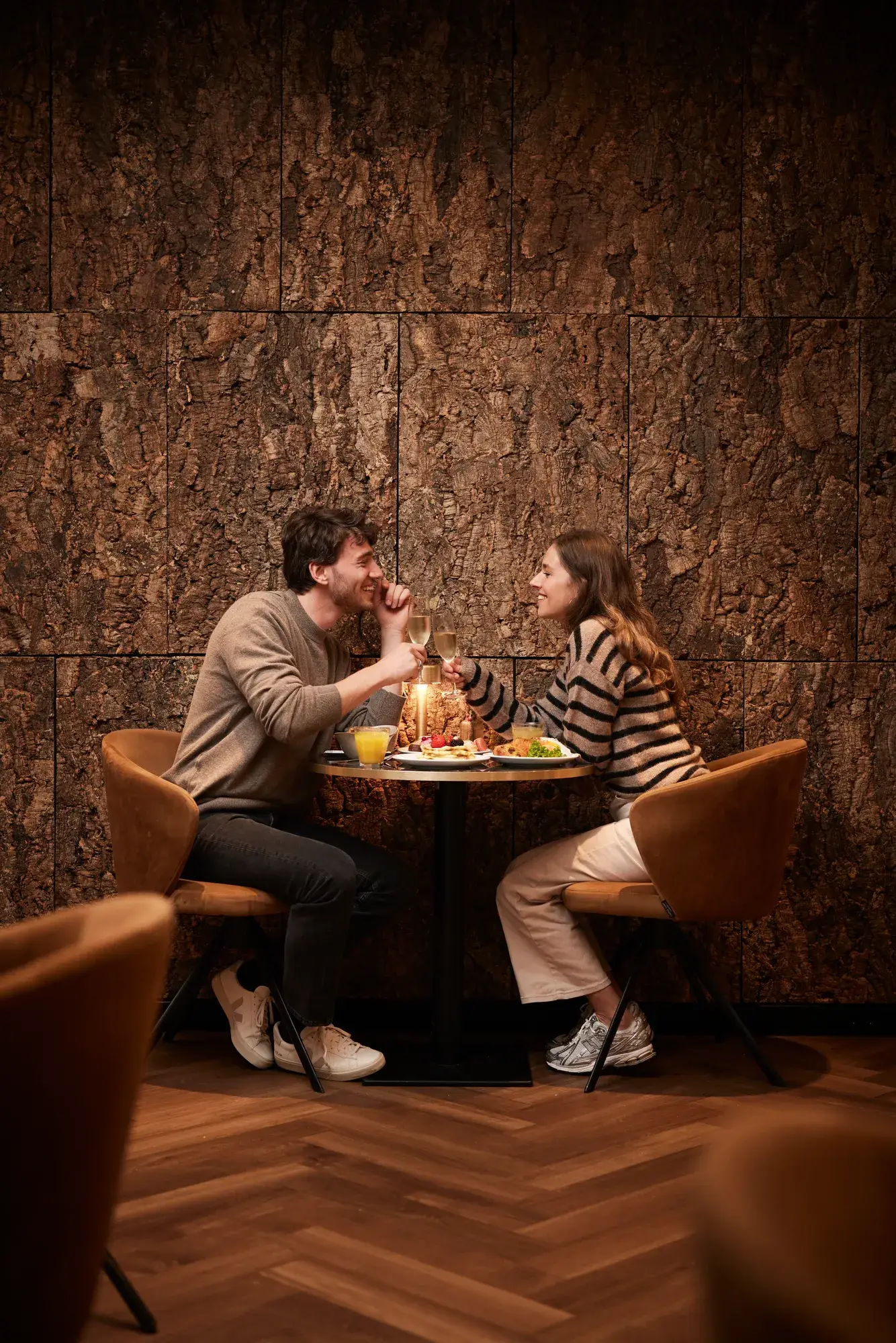 In love couple at the table