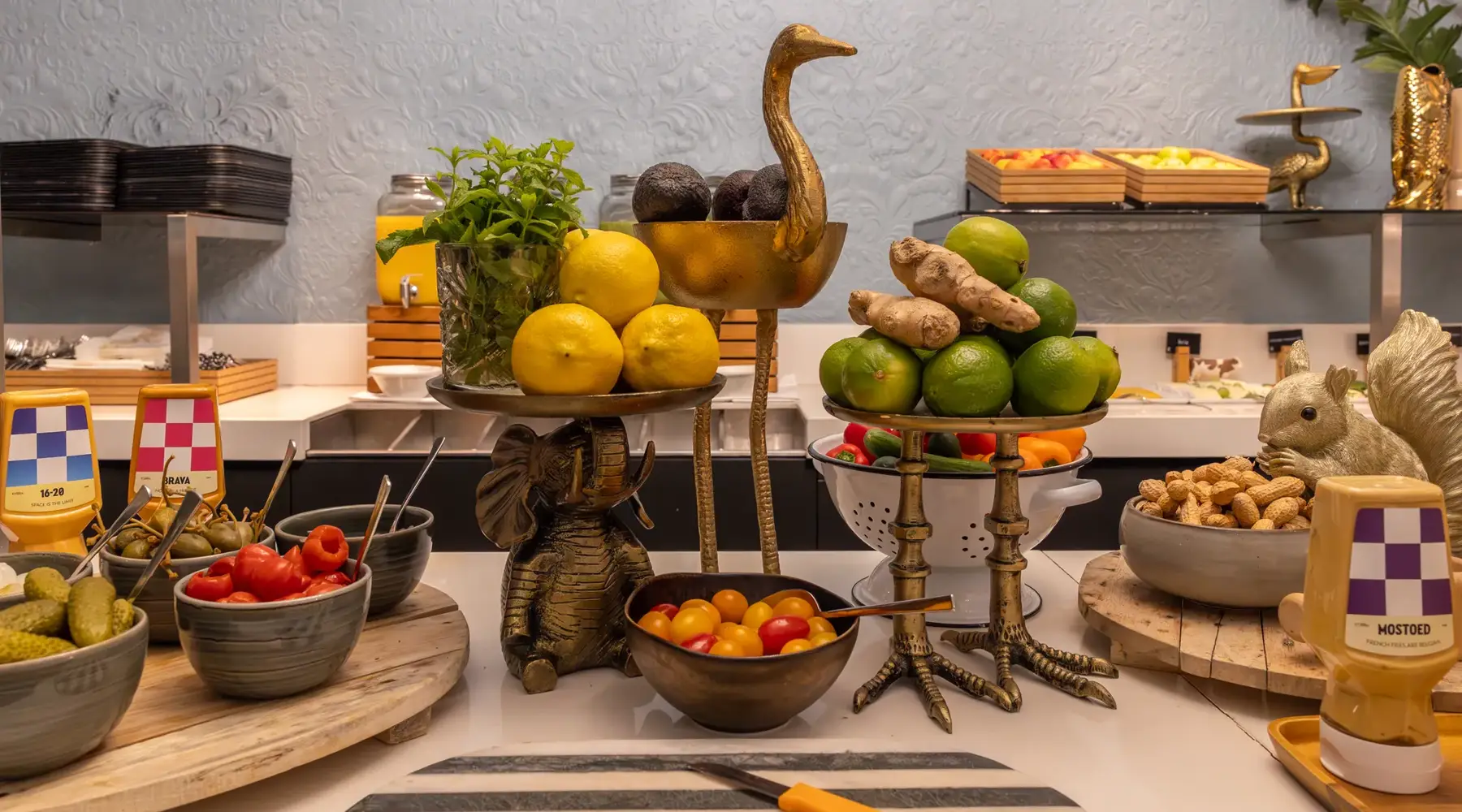 Een deel van het ontbijtbuffet 