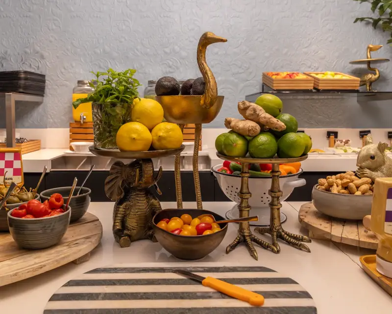 Une partie du buffet du petit-déjeuner 