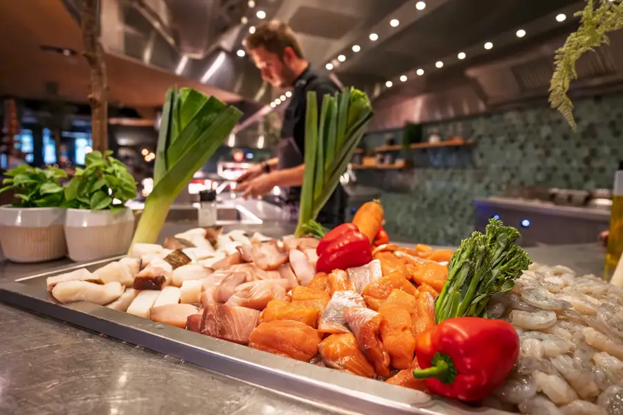 Live-Kochen mit frischen Produkten