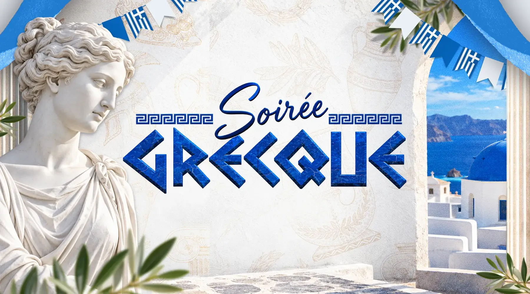 Affiche officielle de la soirée Grecque  à Nivelles-Sud .