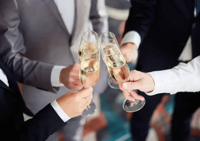 Glasses with champagne