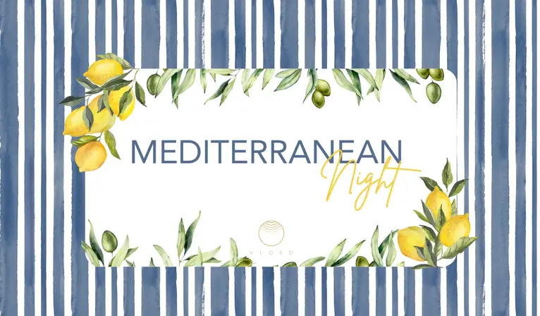 Landschaftsposter des mediterranen Abends