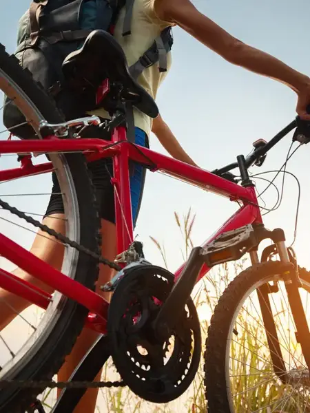 Man met fiets en horizon