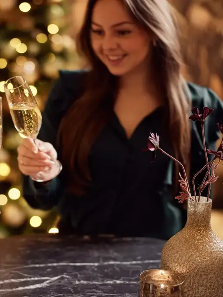 2 ladies toast champagne