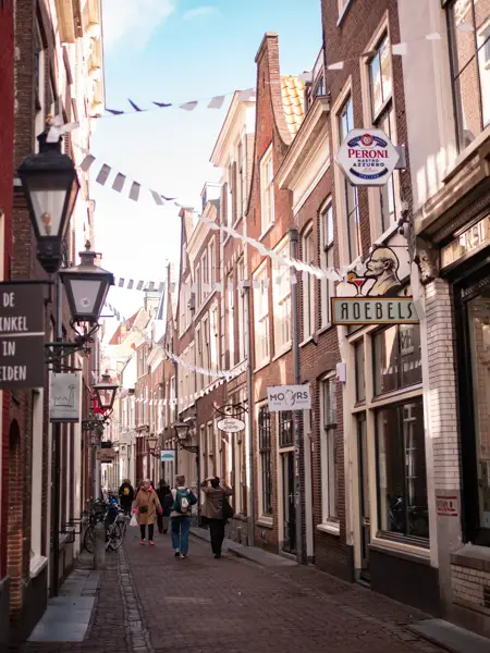 Shopping street in Leiden