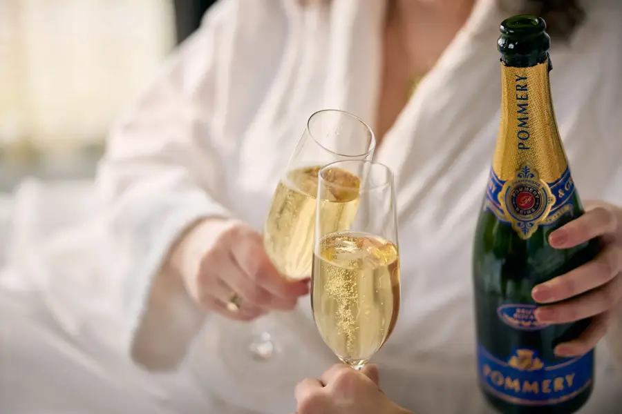 Champagne in bed