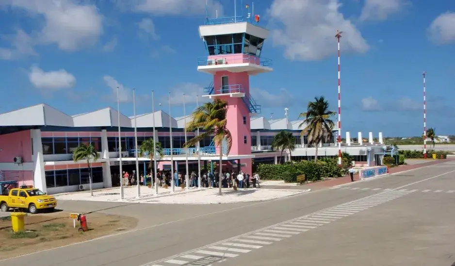 Luchtfoto van Klein Bonaire en de Caribische Zee