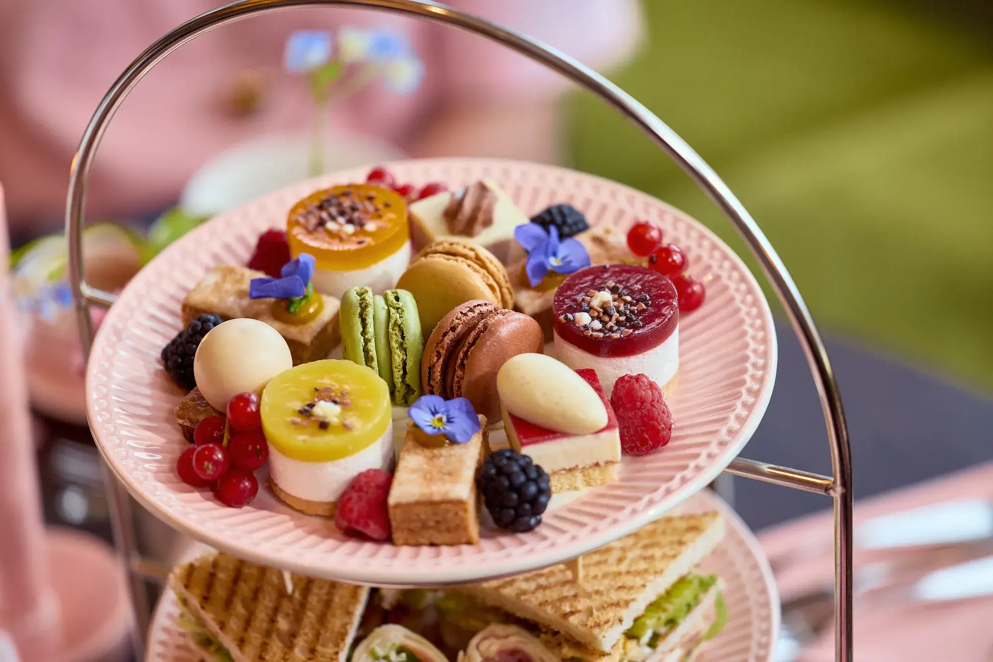 Zoomed-in photo of the cake stand from the High Tea by Toos