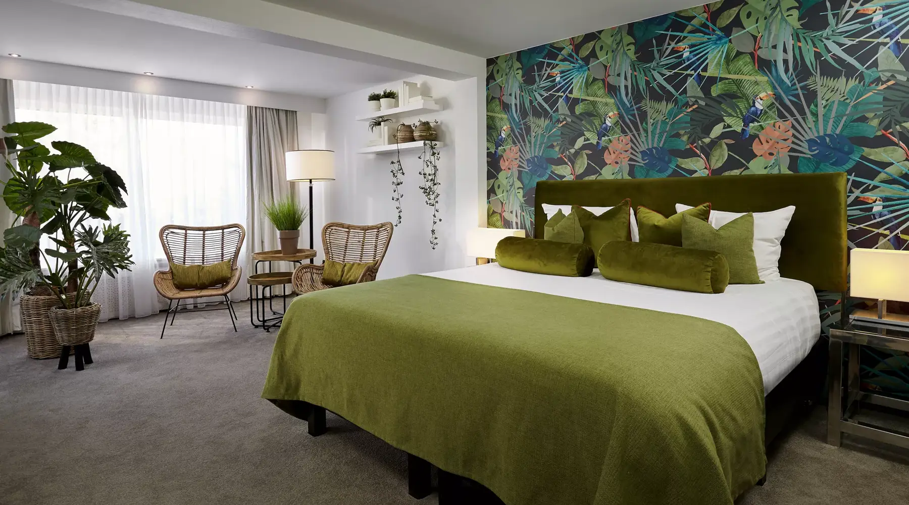 Kamer in groen thema