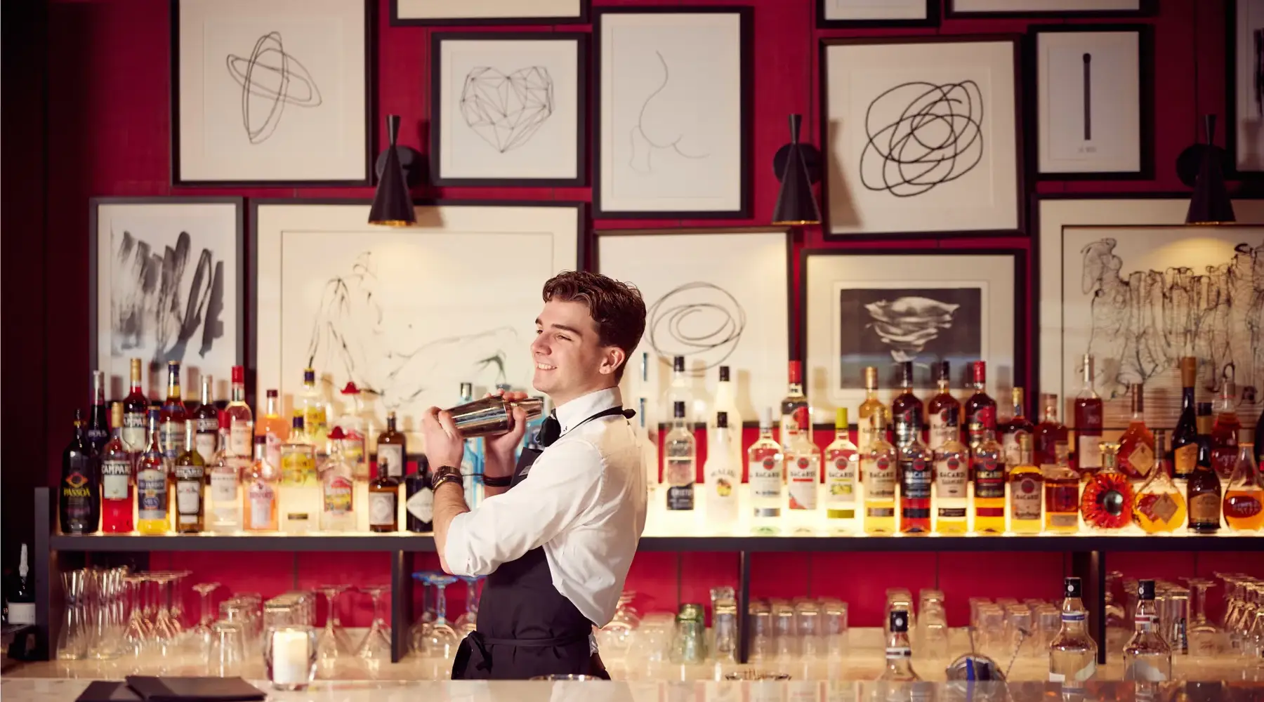 Bartender making a drink