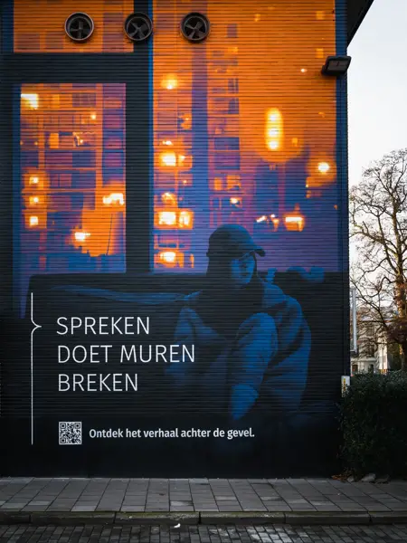 Streetart auf einem Gebäude in Gent