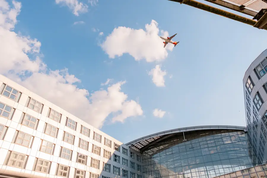 Aircraft above the hotel