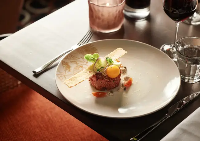 Steak tartare on plate