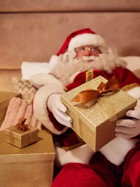 Santa Claus with a gift