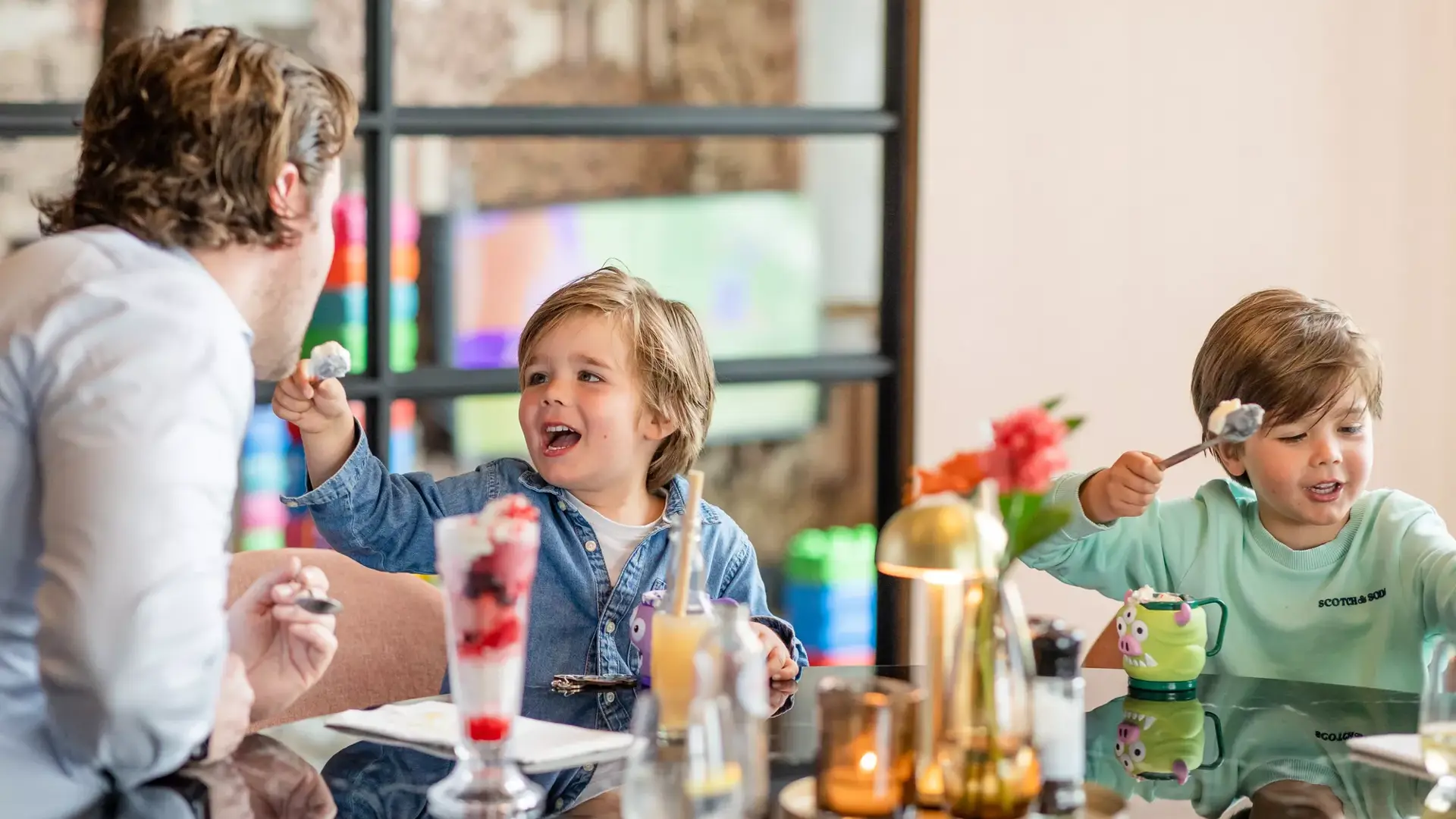 Father with children