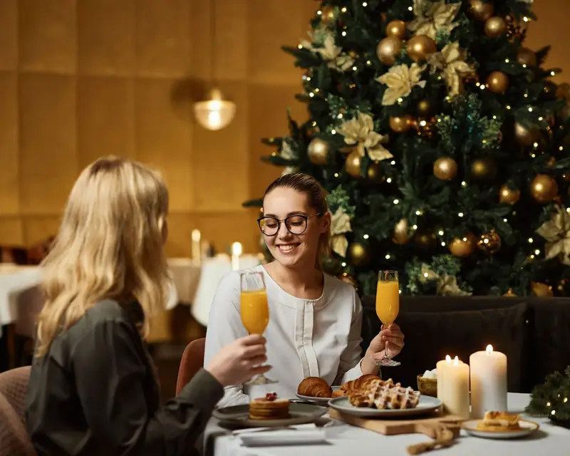 girls at Christmas brunch