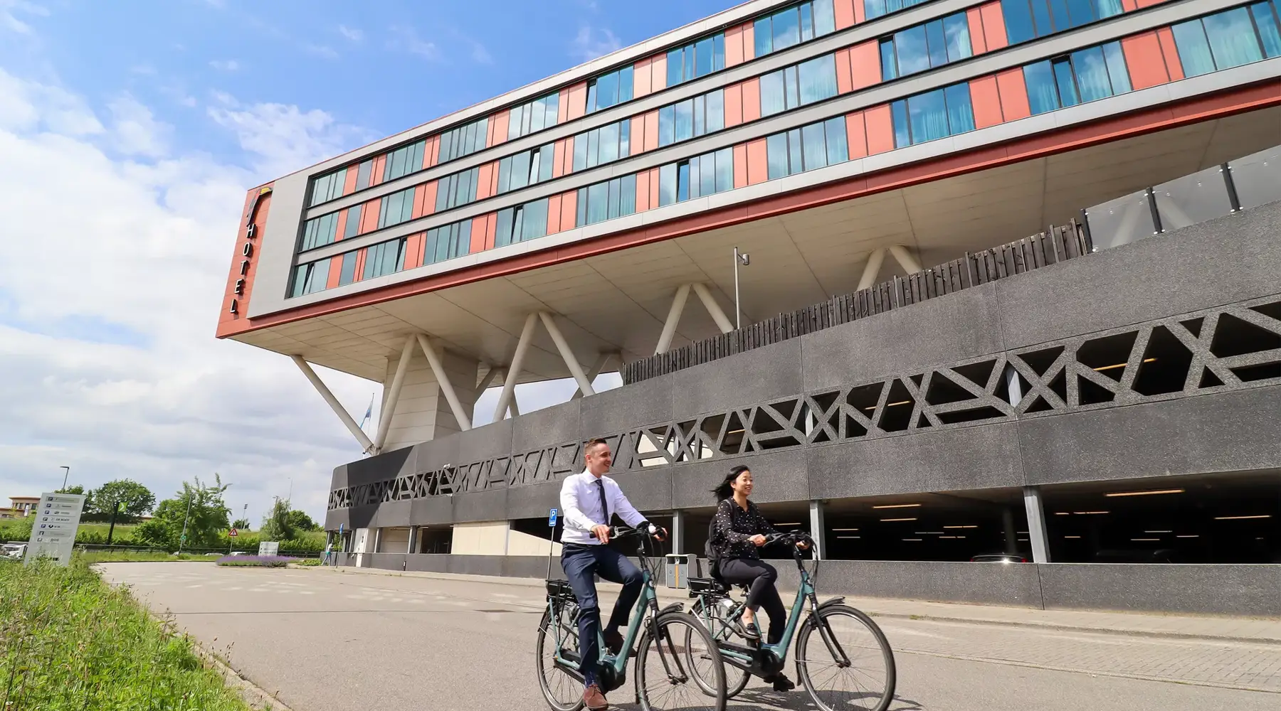 People are cycling at the hotel in Veenendaal.
