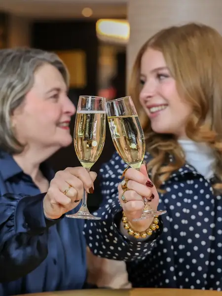 Mother and daughter in a Van der Valk restaurant