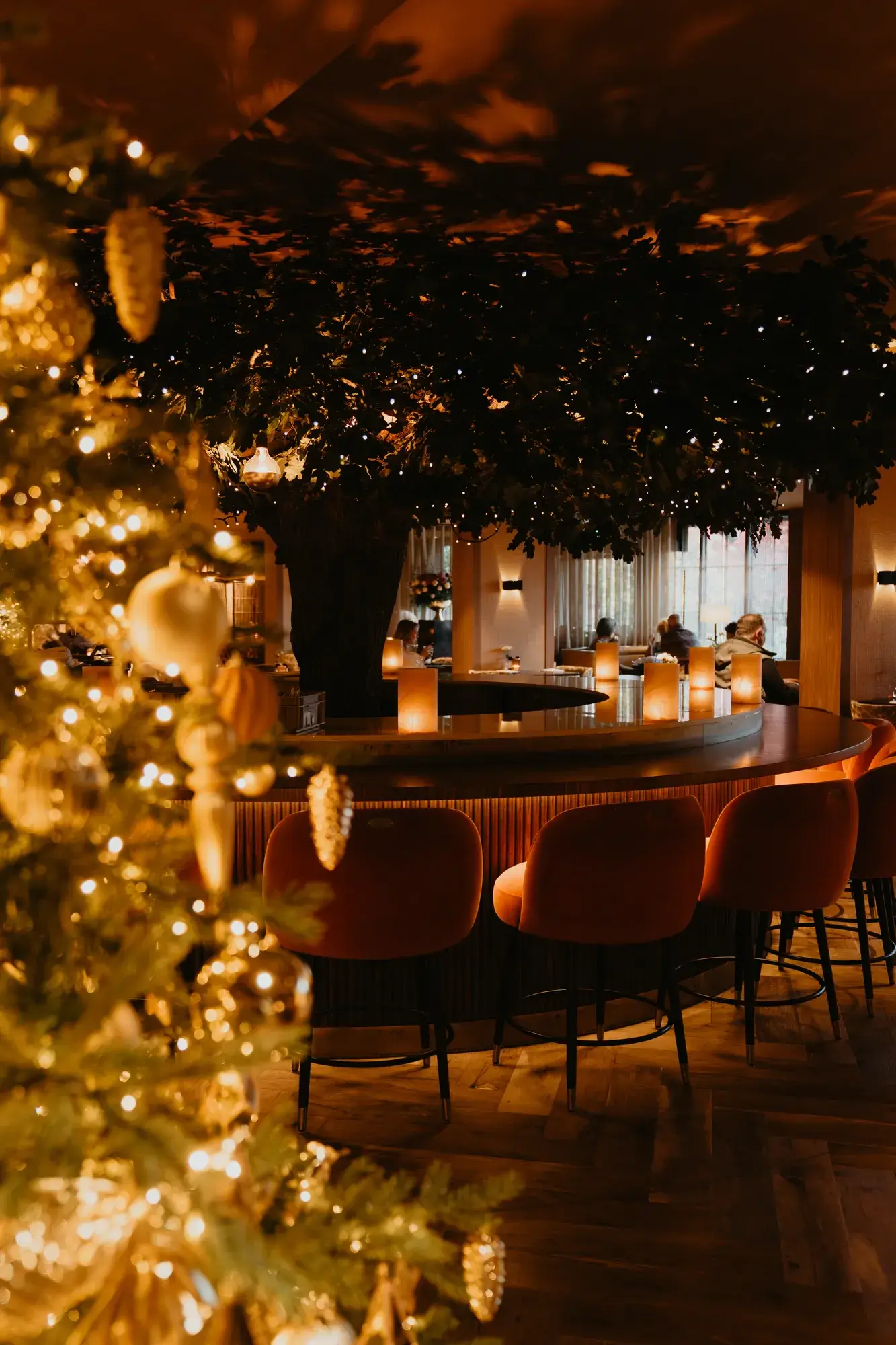 Restaurant in kerstsfeer