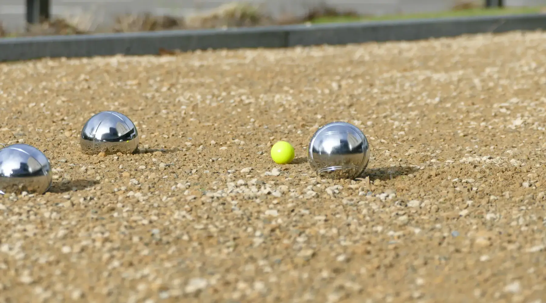 Ballen op de Jeu de Boules baan